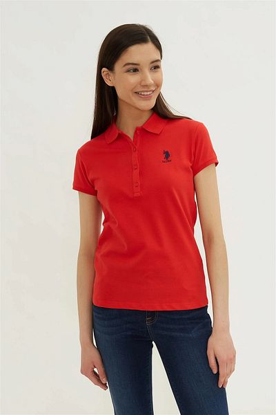 U.S. Polo Assn. Tricou roșu pentru femei