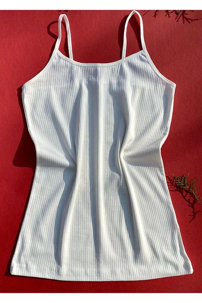 VicTroy Cotton 3-Piece Rope Strap Ecru, Black and White Report Ribbed Women's Tank Top