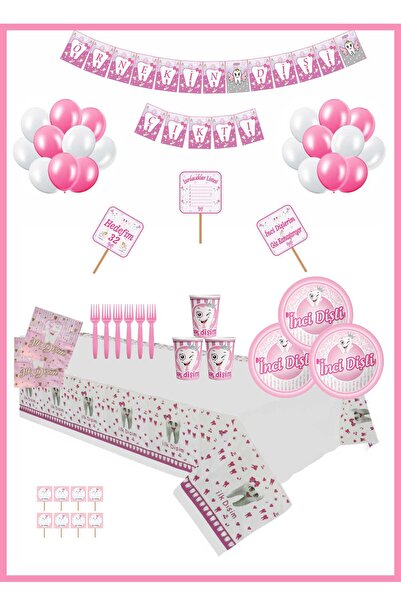 Doğumgünü Marketim Diş Buğdayı Kişiye Özel Parti Seti Kız 24 Kişilik (isim Ya...