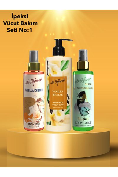 Eda Taşpınar Vanilla Crunch Silky Body Care Set - Merve Detailed (EGX62-EGX84-EGX74)
