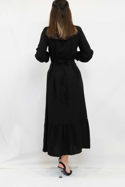 GELSİNEVİNE Black Striped Dean Fashion Aerobin Dress
