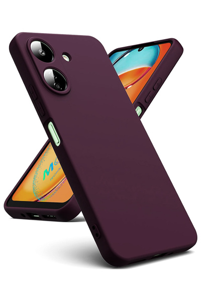 Molly حافظة سيليكون مخملية باللون الأرجواني العميق لهاتف Xiaomi Redmi 13C