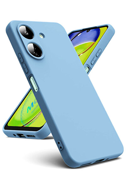 Molly Xiaomi Redmi 13C İçin Bebek Mavisi İçi Kadife Silikon Kılıf