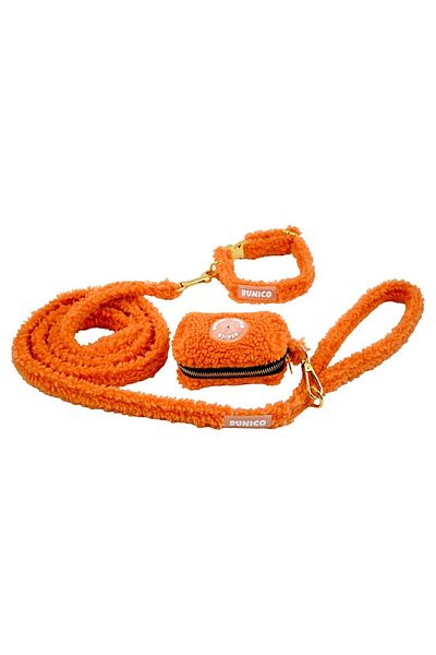 Bunico Orange Teddy Dog Collar Set