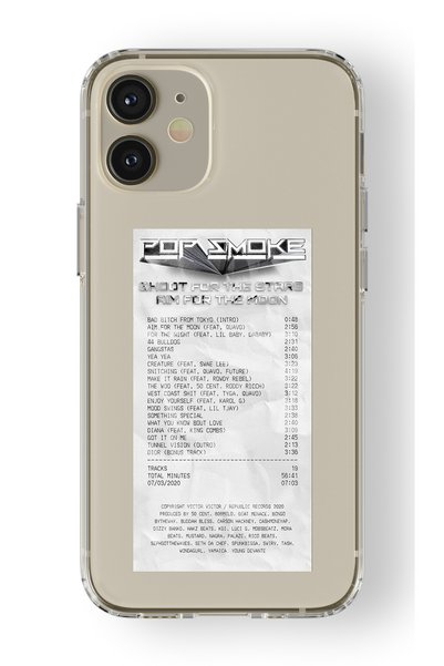 Multitronic حافظة شفافة مطبوعة بتصميم ألبوم Pop Smoke متوافقة مع هاتف Iphone ...