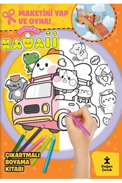 Doğan Kitap Sevimliler Kawaii - Çıkartmalı Boyama Kitabı - Maketini Yap ve Oyna!