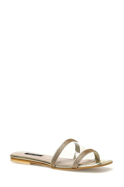 Nine West شبشب ناين ويست صلب ذهبي اللون