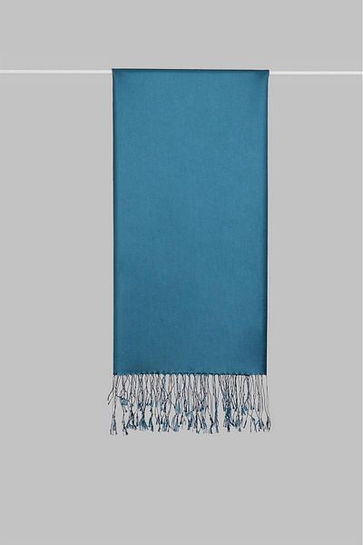 ARMANDA Double Sided Solid Color Silk Shawl 3011-Petrol Blue