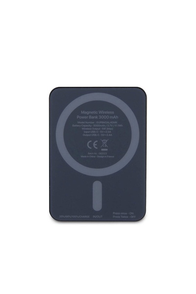 Mercedes Benz Lisanslı Powerbank 3000 Mah Led Işıklı Göstergeli Magsafe Magnetik Siyah