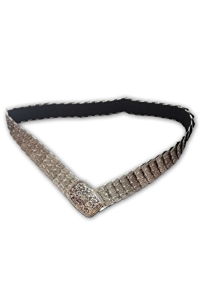 AĞIRSOY Elastic Women's Belt, Metal Sequin, Antique