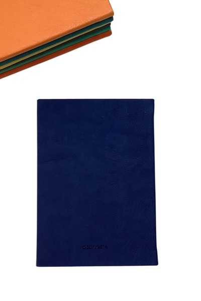 blume Acar Thermo Leather Flexible Cover 10.5*15 Cm 160 Page Checked Notebook Navy Blue
