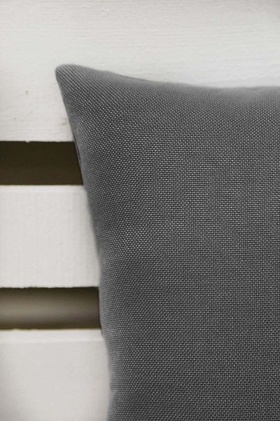Melodie Linen Throw Pillow Cover Dark Gray 45x45 Cm