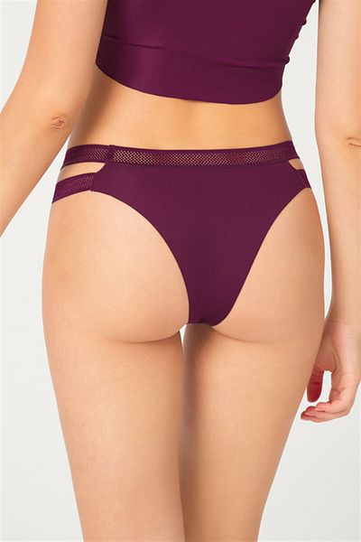 Cottonhill Pachet de 3 chiloți brazilian elastici cu plasă dublă tăiați cu laser