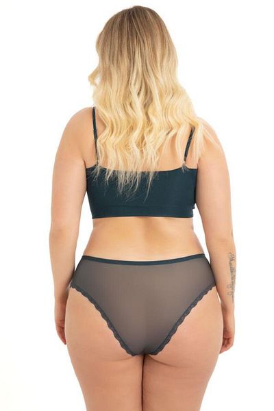 Cottonhill Chiloți de bikini pentru femei de mărime mare cu tul transparent și dantelă, pachet de 5