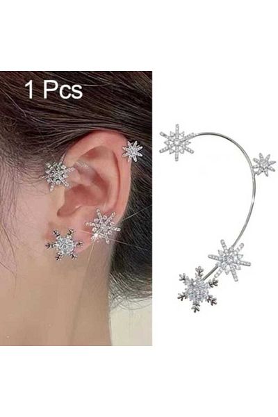 skycott double sides clip earrings zircon snow model Fashion Ear Cuffs With Rhinestones Korean Clip Earrings C Shape