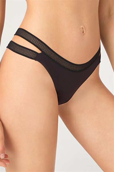 Cottonhill Chiloți brazilian elastici cu plasă dublă tăiați cu laser, pachet de 3 - 4