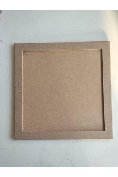 SERAP İSKENDER PAİNTİNG SQUARE ENGRAVED MDF TABLE 35x35 cm, 10 MM THICKNESS