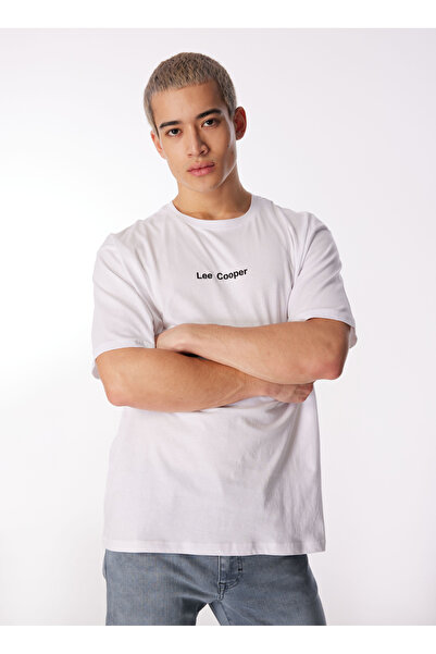 Lee Cooper Yuvarlak Yaka Beyaz Erkek T-Shirt 242 LCM 242006 AYLEX BEYAZ