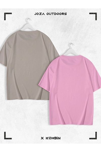 Joza Outdoors Γυναικείες άντρες Unisex Spider Web με στάμπα Lover Couple Combination Oversize πολύχρωμο μπλουζάκι Σετ 2 τεμαχίων
