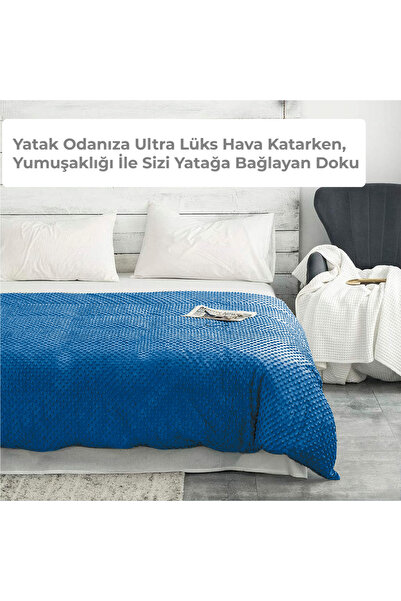 Terapise Wellsoft Yorgan / Ağırlıklı Battaniye Nevresimi Tek Kişilik Kış ve Bahar Ayları için, 160x220cm Mavi