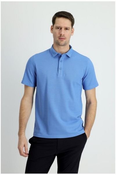 Kinetix Tricou pentru bărbați albastru deschis M-sn328 4fx cu gât polo 101509957