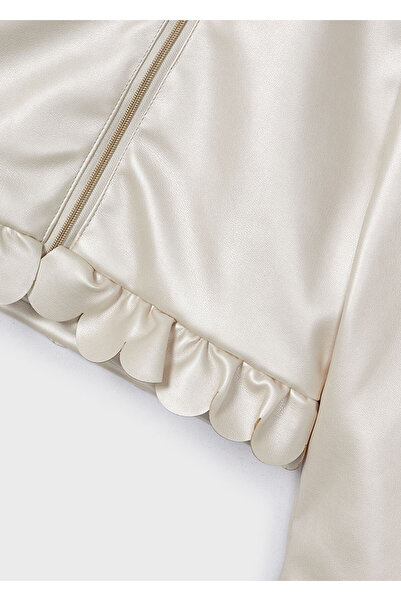 MAYORAL 3470 GIRL'S ECRU SHINY JACKET