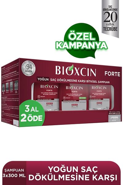 Bioxcin Forte Shampoo - 300 ml, 3 Pieces