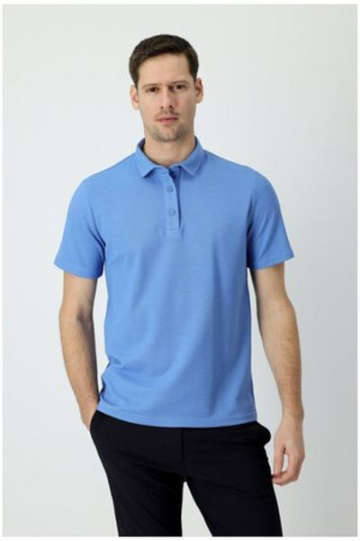 Kinetix Tricou pentru bărbați albastru deschis M-sn328 4fx cu gât polo 101509957