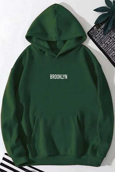 Medinenur Φούτερ με στάμπα Brooklyn με κουκούλα