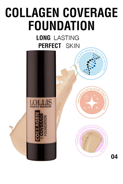 Lollis Collagen Coverage Foundation Foundation with Collagen Content Long-Las...