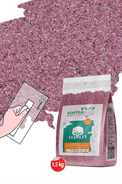 Ventrawall Ipek Sıva | Canlı Sıva | Isı Ve Ses Yalıtımlı Sıva | %100 Pamuk| Pembe |p09 - 1,5 Kg | 5m²