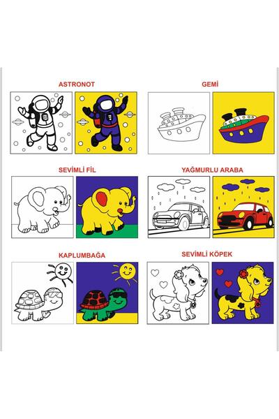 tuvval Sayılarla Boyama Seti 20x20 (2 ADET) Çocuk Sayılarla Boyama Hobi Tuval
