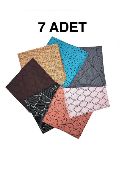 nazipek Pachet de 7 model mixt model pigment imprimat scris eșarfă cu textura moale 100x100 cadou cu ridicata