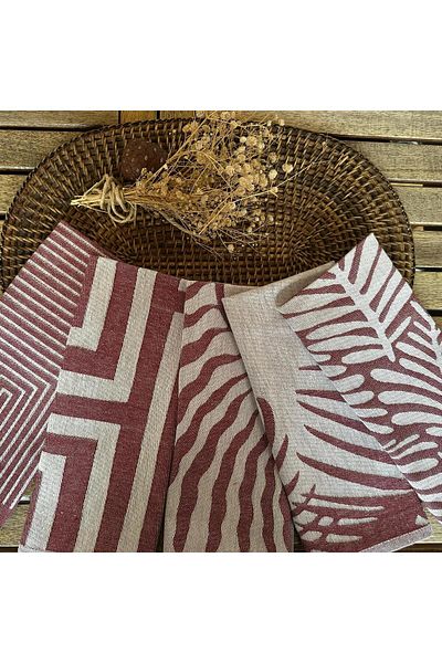 Dost 5-Piece Damask Kitchen Towel Set and Drying Cloth