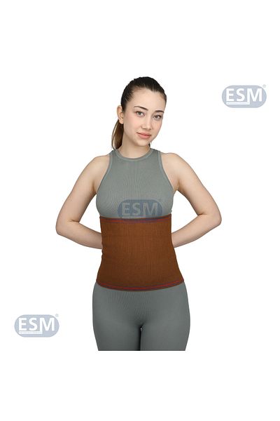 ESM Unisex Brown Wool Corset - Camel Hair Detail