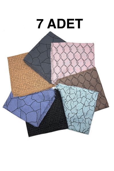 nazipek Pachet de 7 model mixt model pigment imprimat scris eșarfă cu textura moale 100x100 cadou cu ridicata