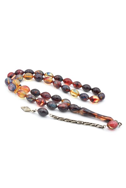 Murty99 Mărgele de rugăciune din chihlimbar placat cu argint, perlat, colorat...