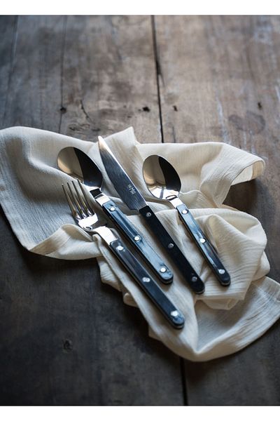 The Mia Comida Fork Spoon Knife Set Black 36 Pieces