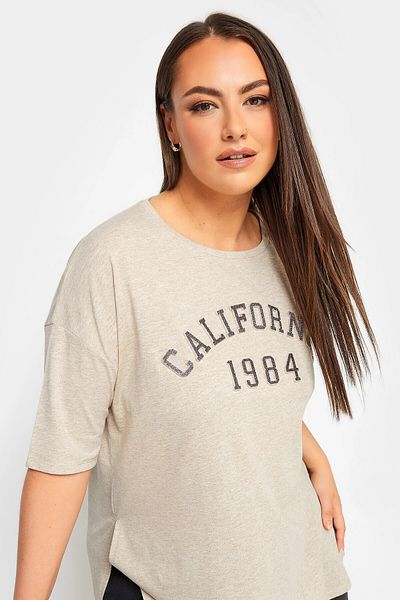 Stil Diva Tricou cu imprimeu cu fante de marime mare 302203