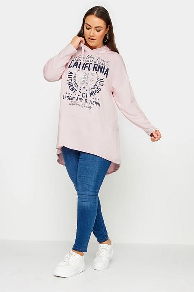 Stil Diva Plus Size Long Sleeve Long Back Printed Hooded Sweatshirt301954