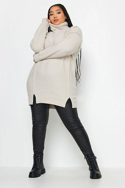 Stil Diva Pulover cu mânecă lungă cu textura moale de mărime mare 302801