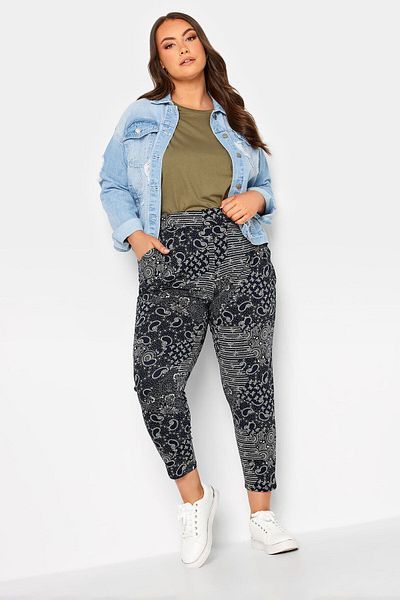 Stil Diva Large Size Skinny Leg Patterned Trousers302494