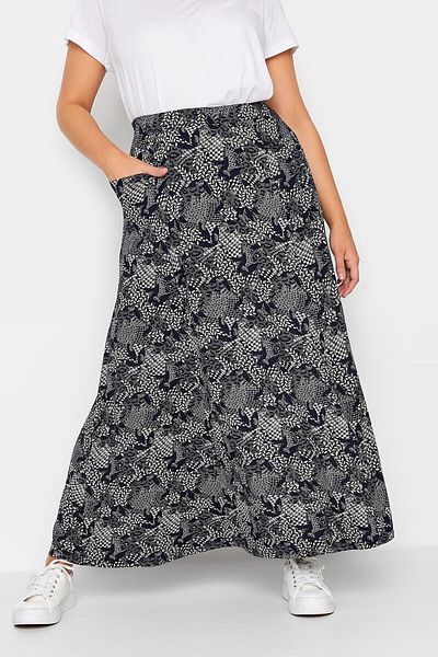 Stil Diva Large Size Long Skirt with Pockets160234