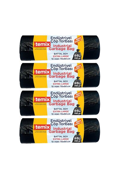 temix Industrial Garbage Bag Battal 70x90 cm 10 pcs x 4 Pieces