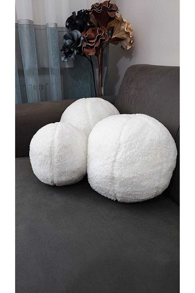 oneplise 3-Piece Throw Pillow / Pillow 2 Large Ecru / 1 Small Ecru (42cm / 25cm)
