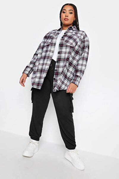 Stil Diva Büyük Beden Paçası Lastikli Beli Bağcıklı Cepli Jogger Pantolon 302751