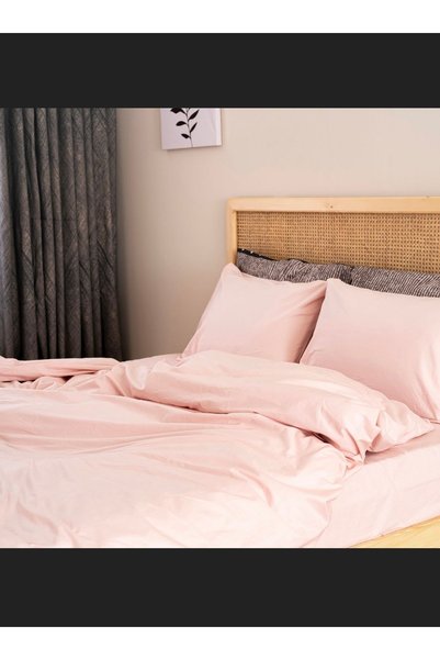 dafne moda Double 100% Cotton Duvet Cover Set Dust Rose