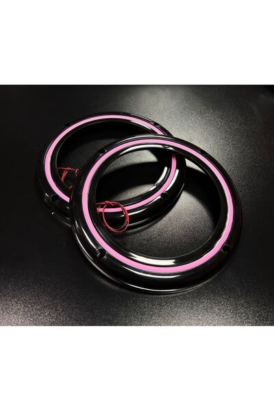 POZART AUDİO SYSTEMS Peteksiz Pempe Neon Işıklı 20CM Midrange ve Hoparlör Kapağı 1takım 2adet Hoparlörünüz Görünür
