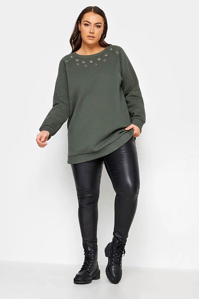 Stil Diva Hanorac cu mânecă lungă, cu mânecă lungă, cu ochiuri 302831