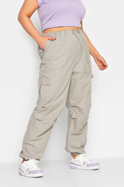 Stil Diva Pantaloni cargo cu buzunare cu picior elastic de mărime mare 302035